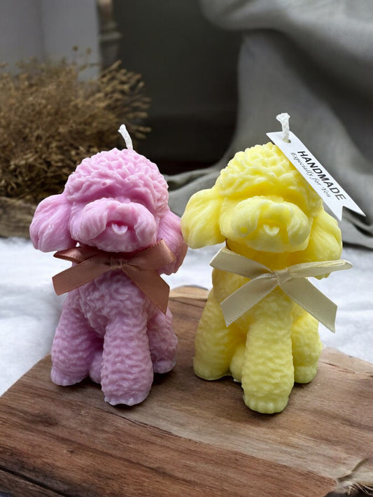 Pastel Poedel Hondje – Decoratieve Kaarsen